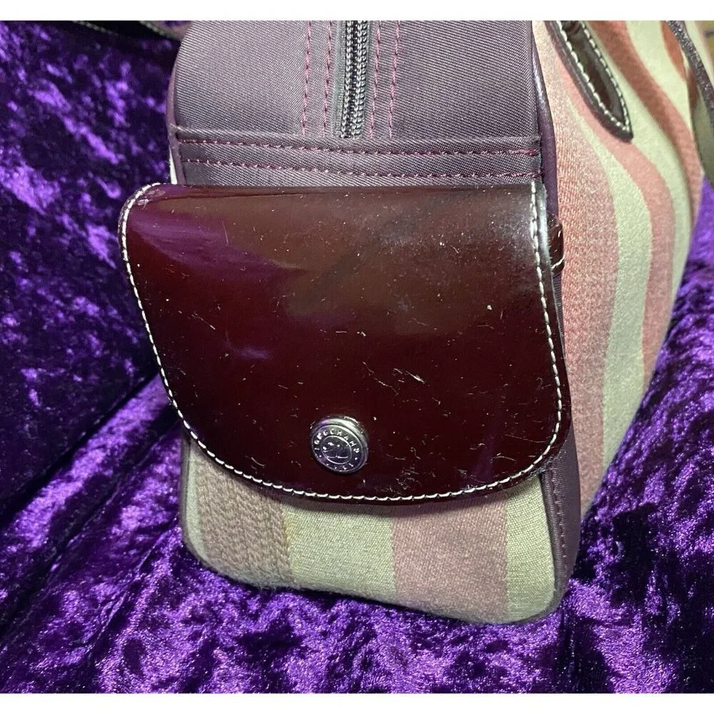 LONGCHAMP Shoulder‎ Bag Pink Red Rainbow Stripe Leather Hobo